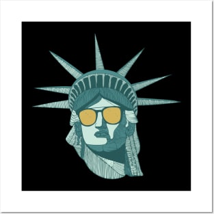 The Statue of Liberty with glasses Posters and Art